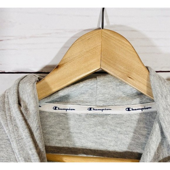 Champion Womens Middleweight Jersey Pullover Hoodie Spellout Shadow Logo Gray - Picture 4 of 7